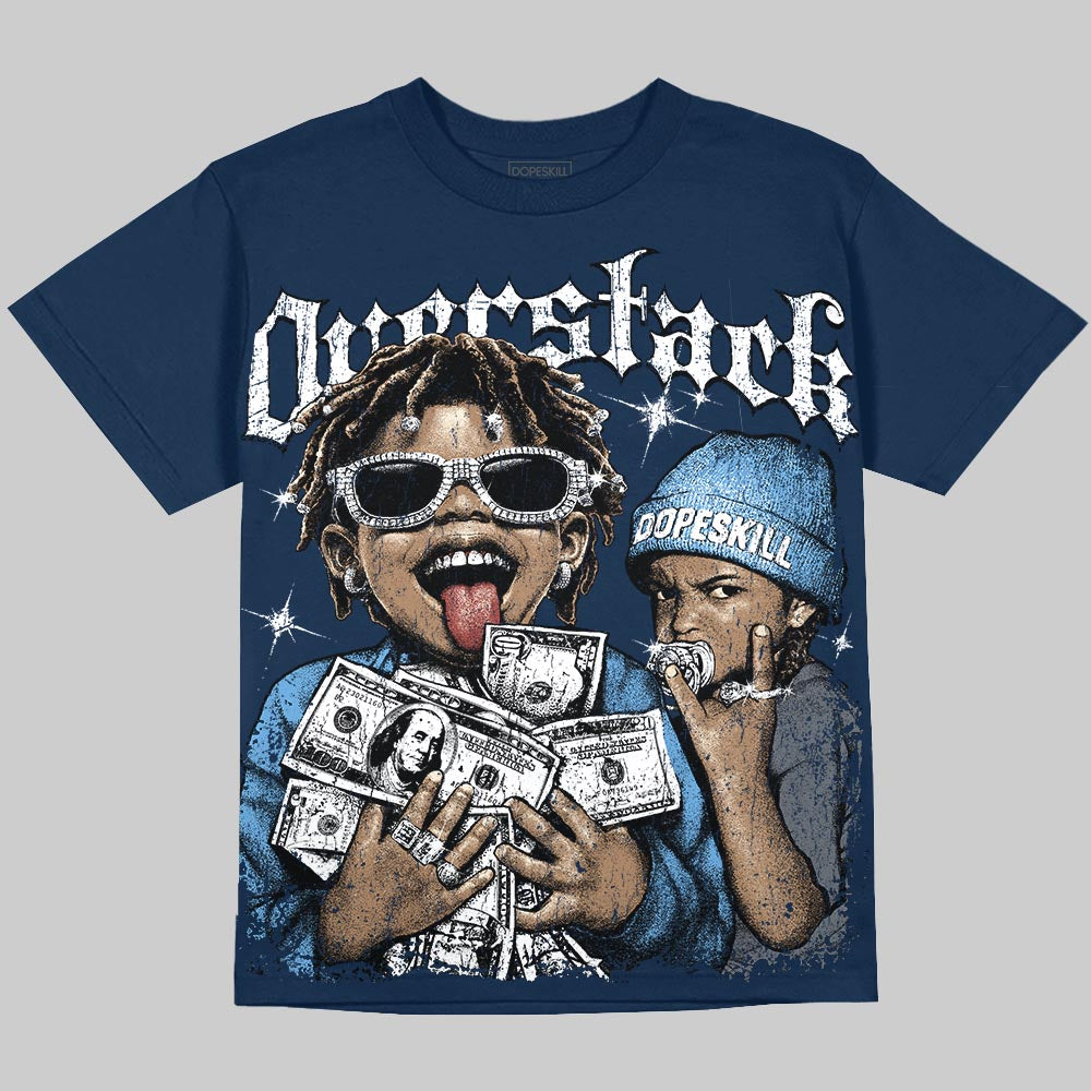 Jordan 13 Flint DopeSkill Oversize Print T-Shirt Overstack Graphic Streetwear - Navy