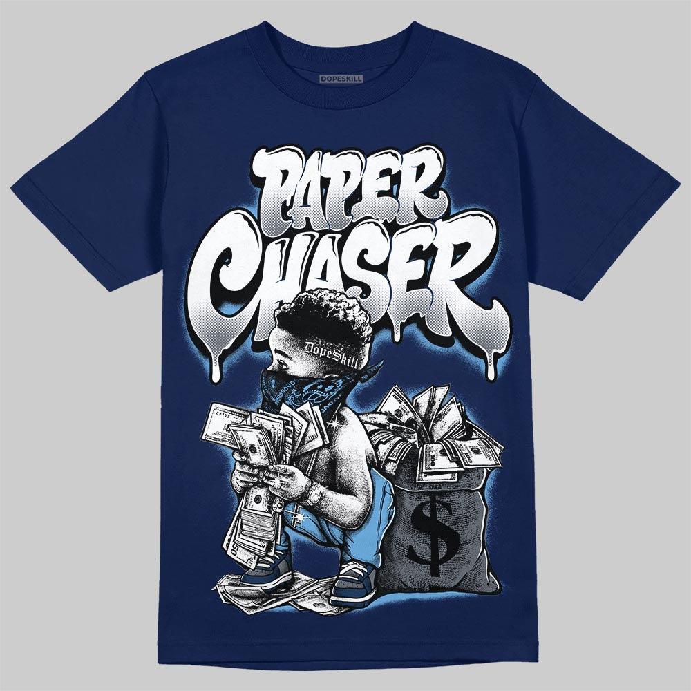 Jordan 13 Flint DopeSkill T-Shirt Paper Chaser Boy Graphic Streetwear - Navy