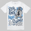 Jordan 13 Flint DopeSkill T-Shirt Real Ones Move In Silence Graphic Streetwear - White