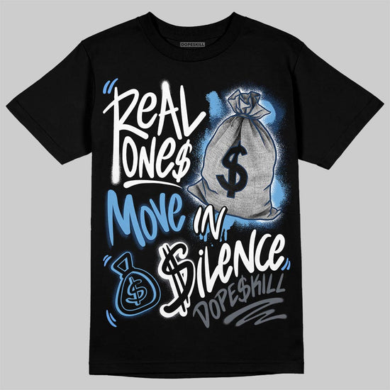 Jordan 13 Flint DopeSkill T-Shirt Real Ones Move In Silence Graphic Streetwear - Black