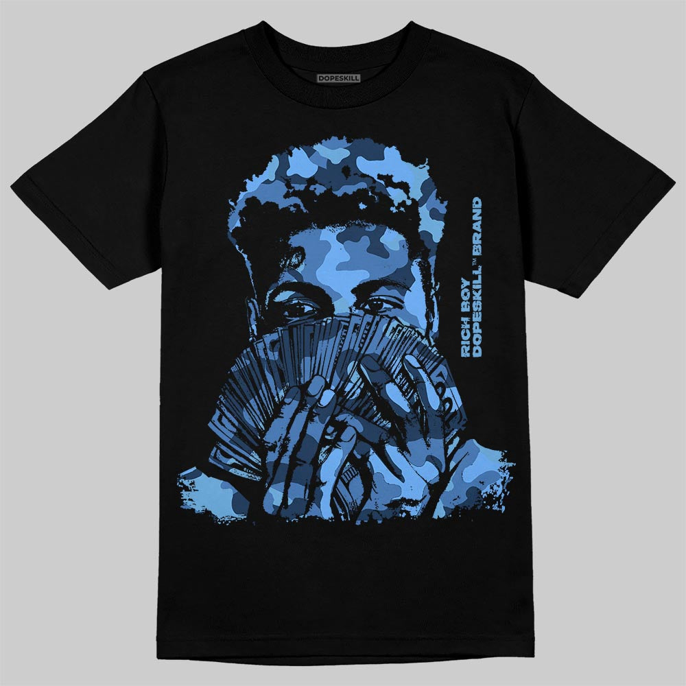 Jordan 13 Flint DopeSkill T-Shirt Rich Boy Camo Graphic Streetwear - Black
