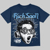 Jordan 13 Flint DopeSkill Oversize Print T-Shirt Rich Soon Graphic Streetwear - Navy