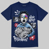 Jordan 13 Flint DopeSkill T-Shirt Work Hard Rise Above Graphic Streetwear - navy