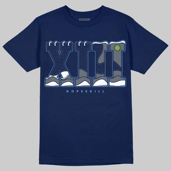 Jordan 13 Flint DopeSkill T-Shirt XIII Jordan 13 Graphic Streetwear - navy