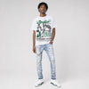 Forest Green 14s DopeSkill T-Shirt Broken Bones Graphic