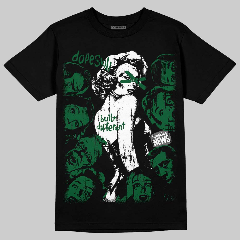 Jordan 14 Forest Green DopeSkill T-Shirt Built Different Graphic Streetwear - Black