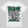 Jordan 14 Forest Green DopeSkill T-Shirt Distorted Realms Graphic Streetwear - White