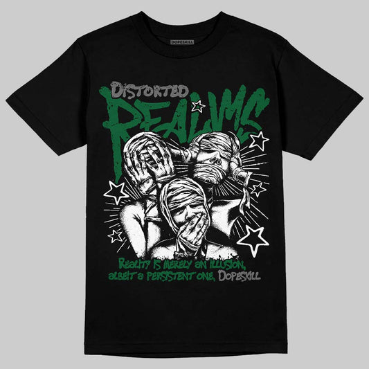 Jordan 14 Forest Green DopeSkill T-Shirt Distorted Realms Graphic Streetwear - Black