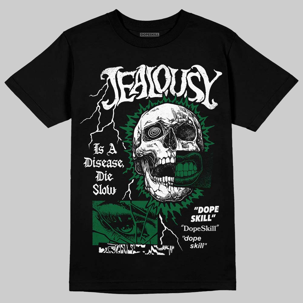 Jordan 14 Forest Green DopeSkill T-Shirt Jealousy Graphic Streetwear - Black