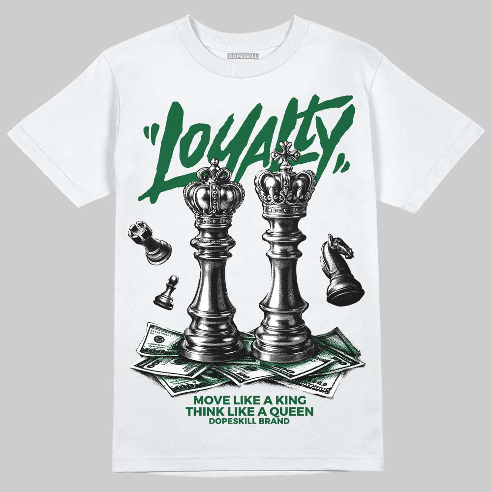 Jordan 14 Forest Green DopeSkill T-Shirt Loyalty Graphic Streetwear - White 