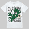 Jordan 14 Forest Green DopeSkill T-Shirt Out Here Being Cute Graphic Streetwear - White
