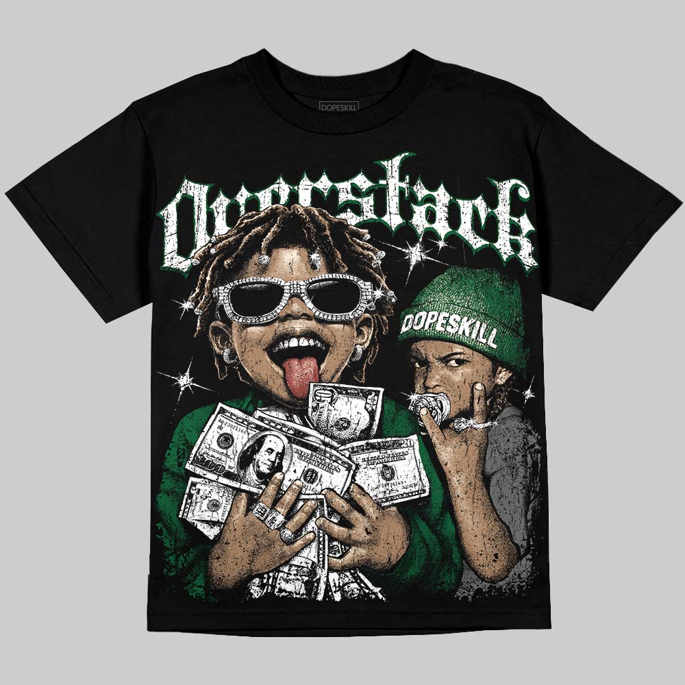 Jordan 14 Forest Green DopeSkill Oversize Print T-Shirt Overstack Graphic Streetwear - Black