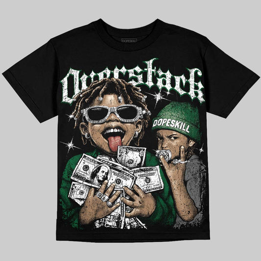 Jordan 14 Forest Green DopeSkill Oversize Print T-Shirt Overstack Graphic Streetwear - Black
