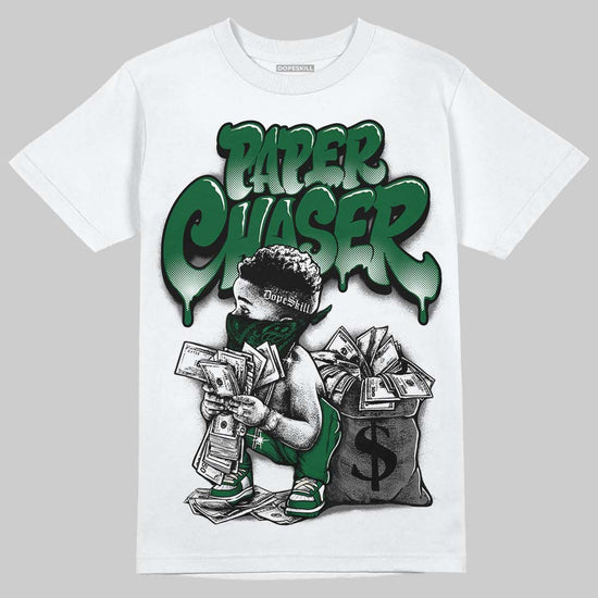 Jordan 14 Forest Green DopeSkill T-Shirt Paper Chaser Boy Graphic Streetwear - White
