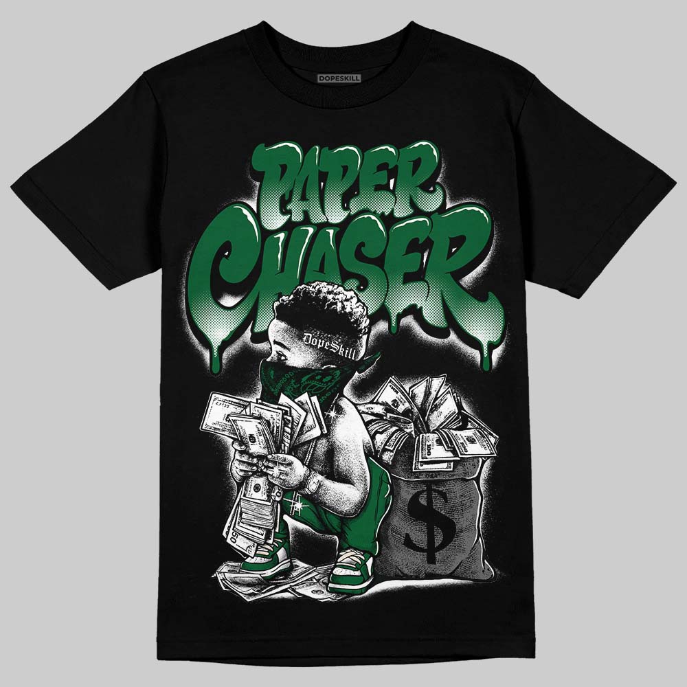 Jordan 14 Forest Green DopeSkill T-Shirt Paper Chaser Boy Graphic Streetwear - Black