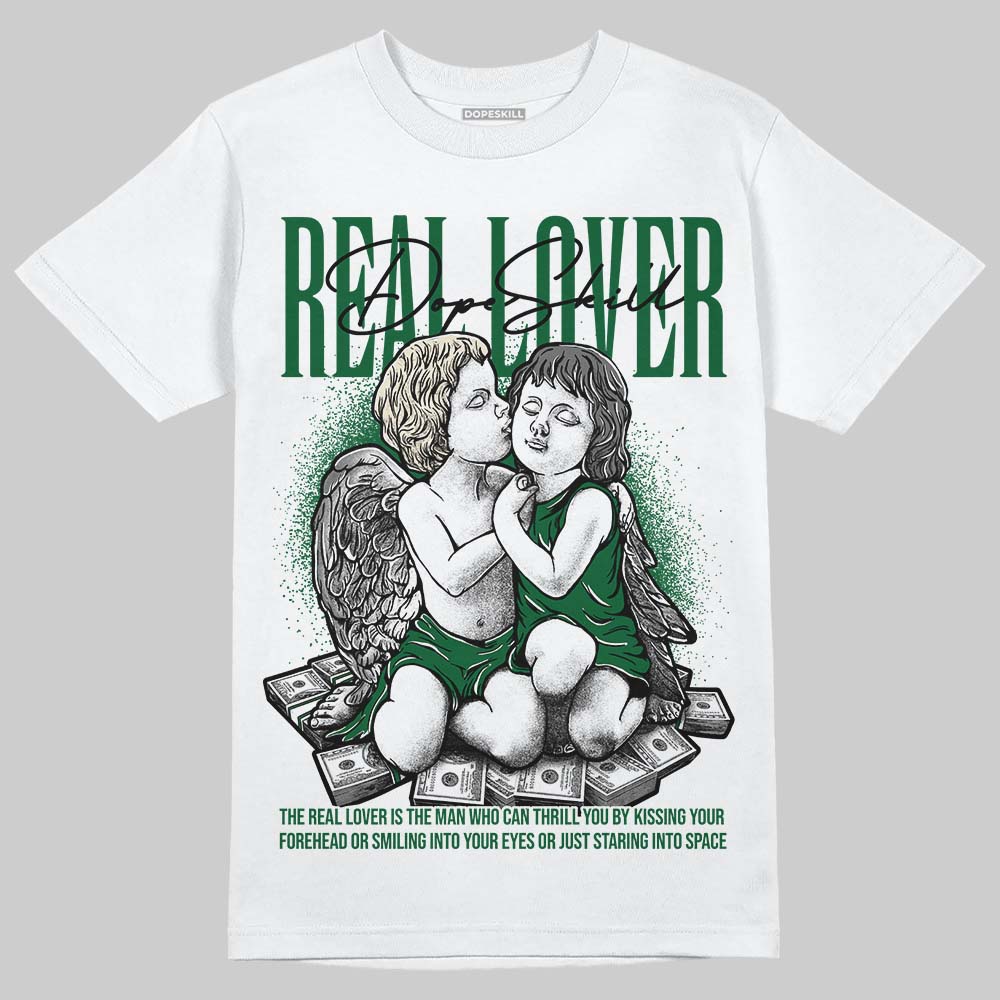 Jordan 14 Forest Green DopeSkill T-Shirt Real Lover Graphic Streetwear - White
