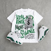 Forest Green 14s DopeSkill T-Shirt Real Ones Move In Silence Graphic