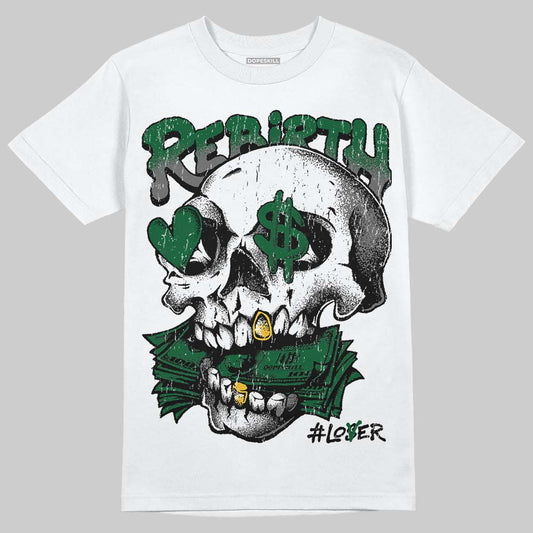 Jordan 14 Forest Green DopeSkill T-Shirt Rebirth Graphic Streetwear - White