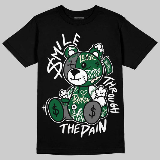 Jordan 14 Forest Green DopeSkill T-Shirt Smile Through The Pain Graphic Streetwear - Black