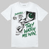 Jordan 14 Forest Green DopeSkill T-Shirt They Watch Me Win Graphic Streetwear - White