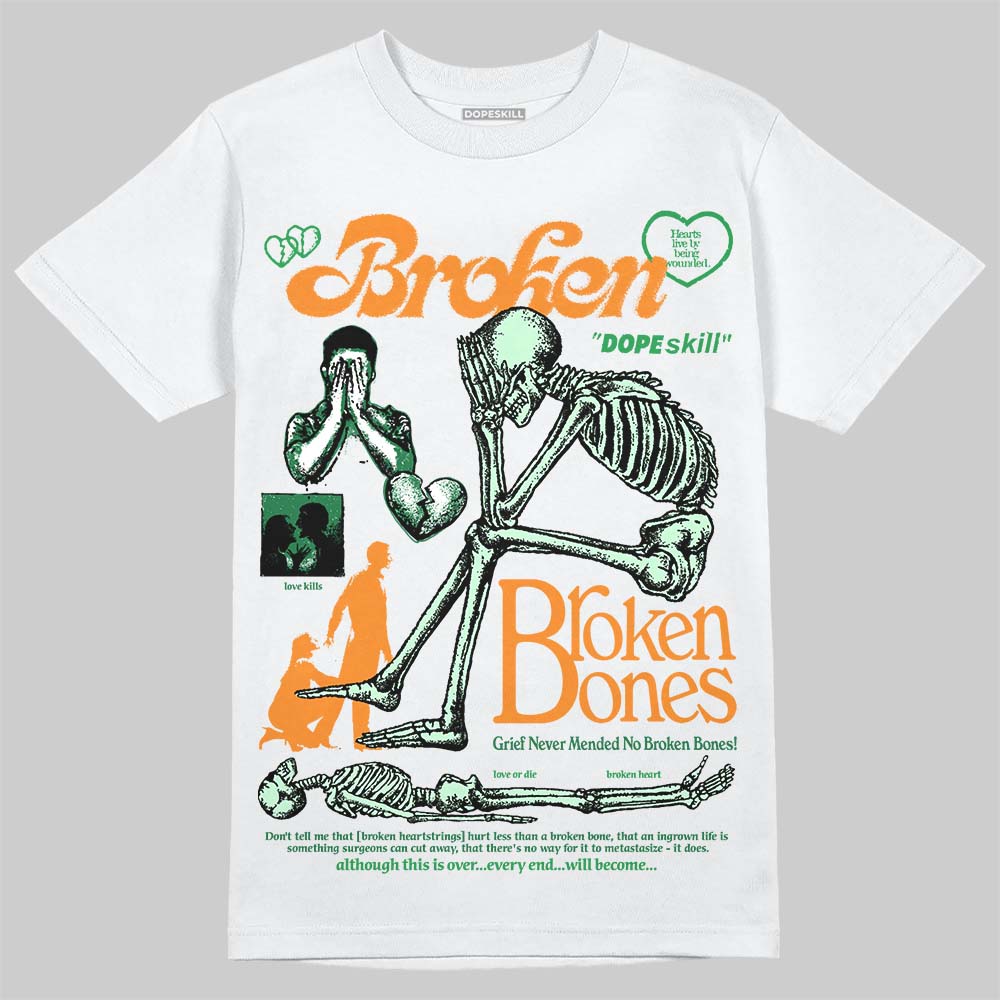 Jordan 11 “Green Screen” DopeSkill T-Shirt Broken Bones Graphic Streetwear - White