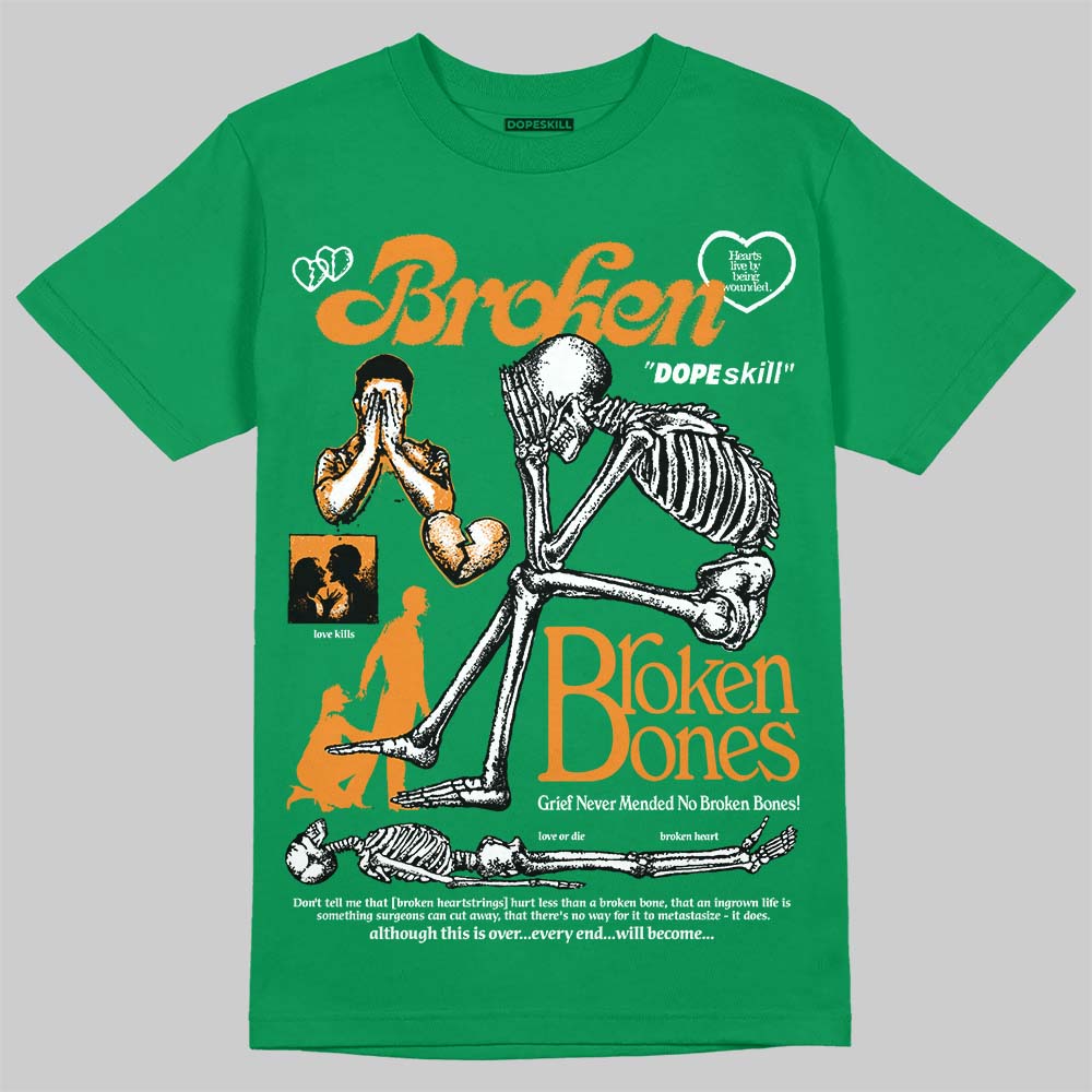 Jordan 11 “Green Screen” DopeSkill T-Shirt Broken Bones Graphic Streetwear - Irish Green