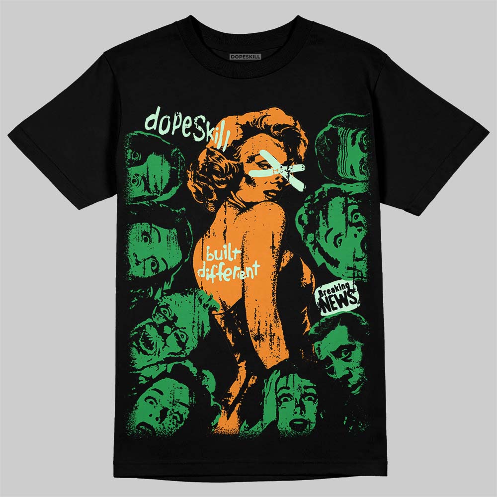 Jordan 11 “Green Screen” DopeSkill T-Shirt Built Different Graphic Streetwear - Black