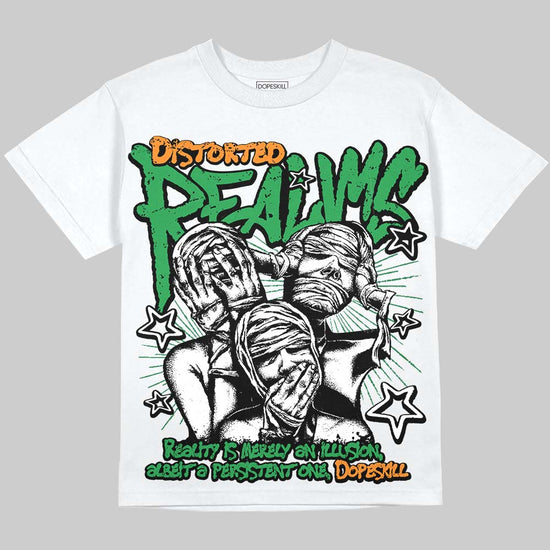 Jordan 11 “Green Screen” DopeSkill Oversize Print T-Shirt Distorted Realms Graphic Streetwear - White