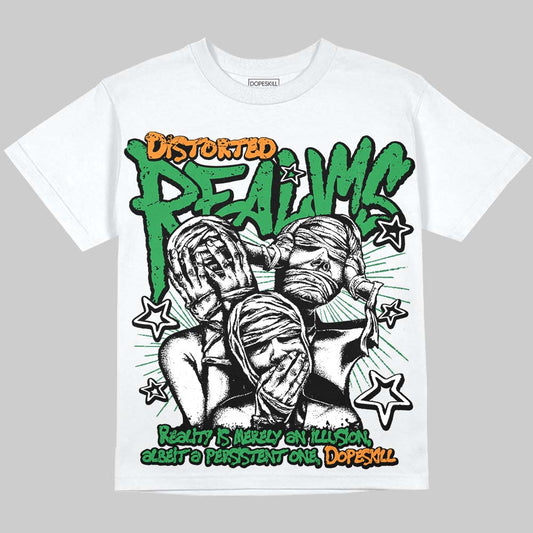 Jordan 11 “Green Screen” DopeSkill Oversize Print T-Shirt Distorted Realms Graphic Streetwear - White