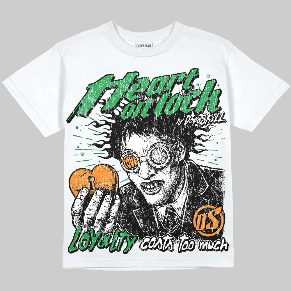 Jordan 11 “Green Screen” DopeSkill Oversize Print T-Shirt Heart On Lock Graphic Streetwear - White