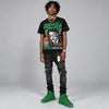Green Screen 11s DopeSkill Oversize Print T-Shirt Heart On Lock Graphic