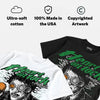 Green Screen 11s DopeSkill Oversize Print T-Shirt Heart On Lock Graphic