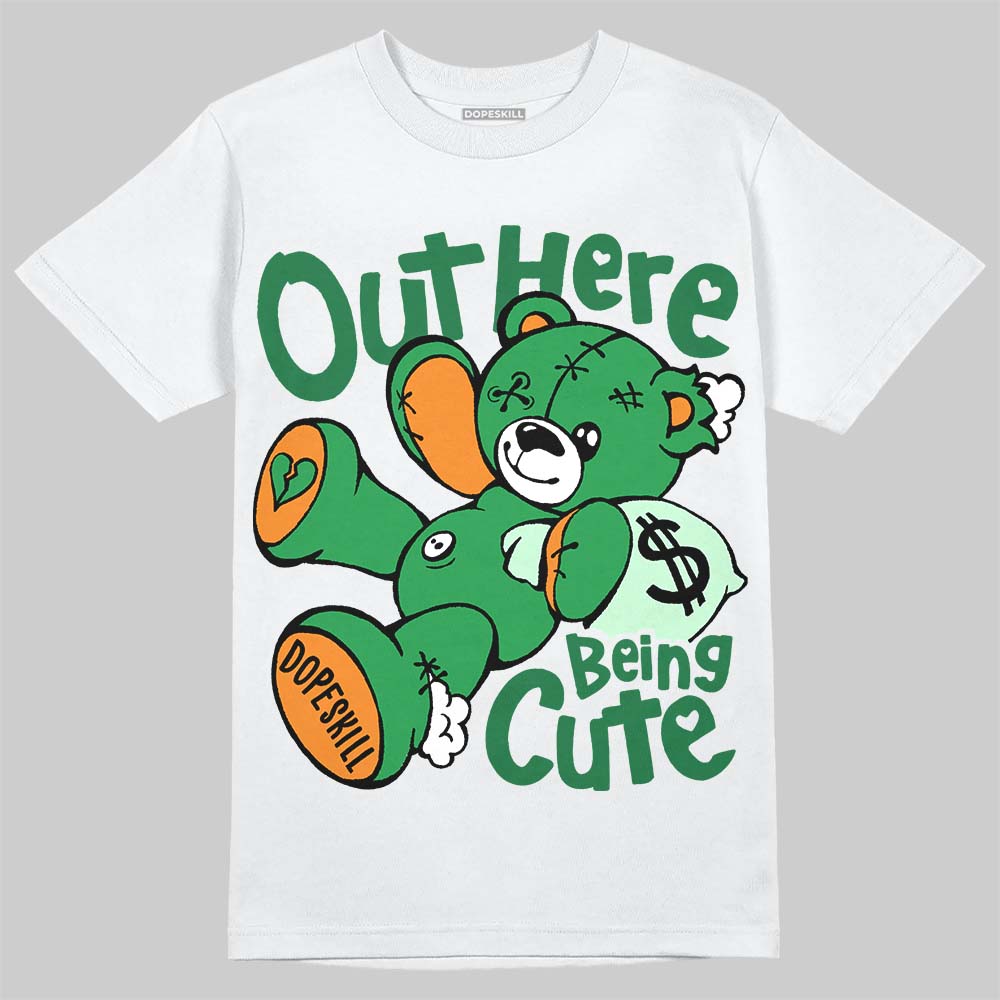 Jordan 11 “Green Screen” DopeSkill T-Shirt Out Here Being Cute Graphic Streetwear - White