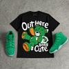 Green Screen 11s DopeSkill T-Shirt Out Here Being Cute Graphic