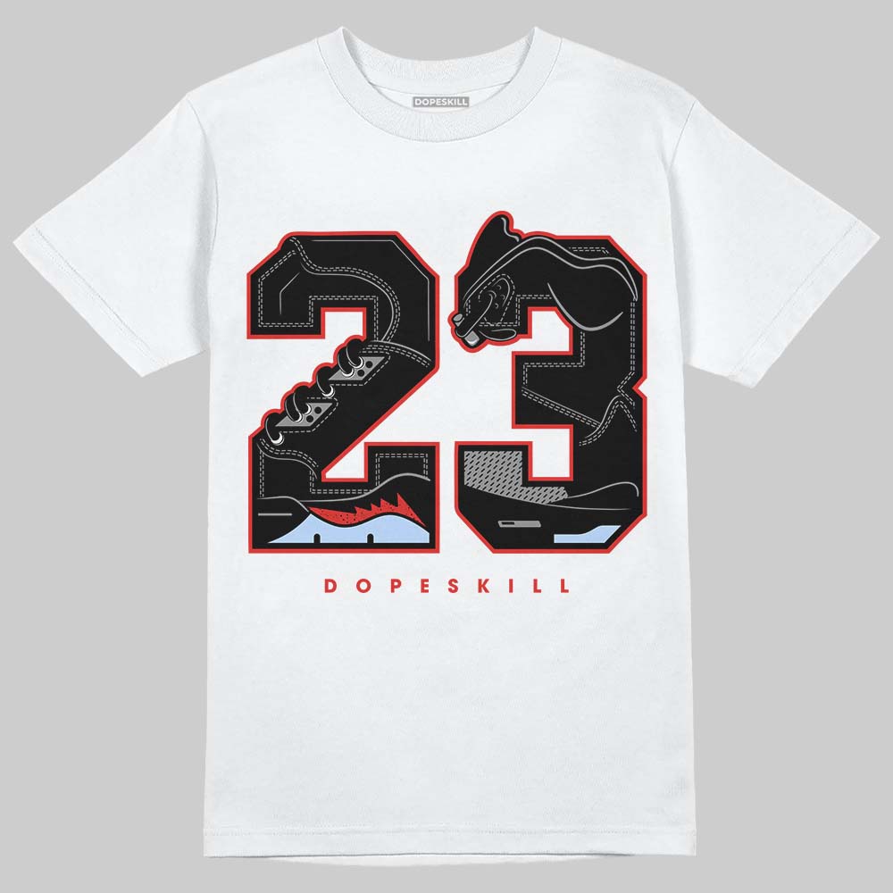 Jordan 5 Retro OG "Halloween" DopeSkill T-Shirt 23 with 5s Pattern Graphic Streetwear - White