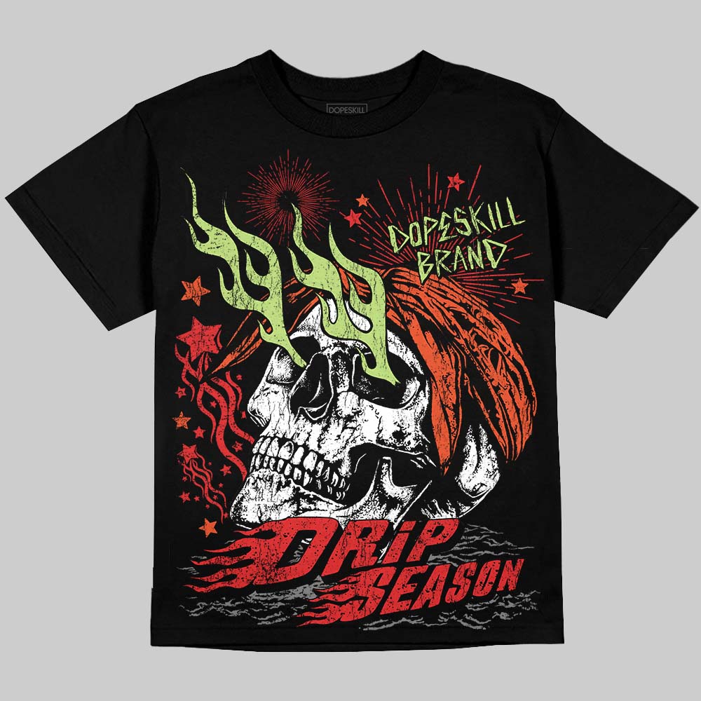 Jordan 5 Retro OG "Halloween" DopeSkill Oversize Print T-Shirt Drip Season Graphic Streetwear - Black