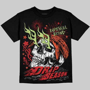 Jordan 5 Retro OG "Halloween" DopeSkill Oversize Print T-Shirt Drip Season Graphic Streetwear - Black