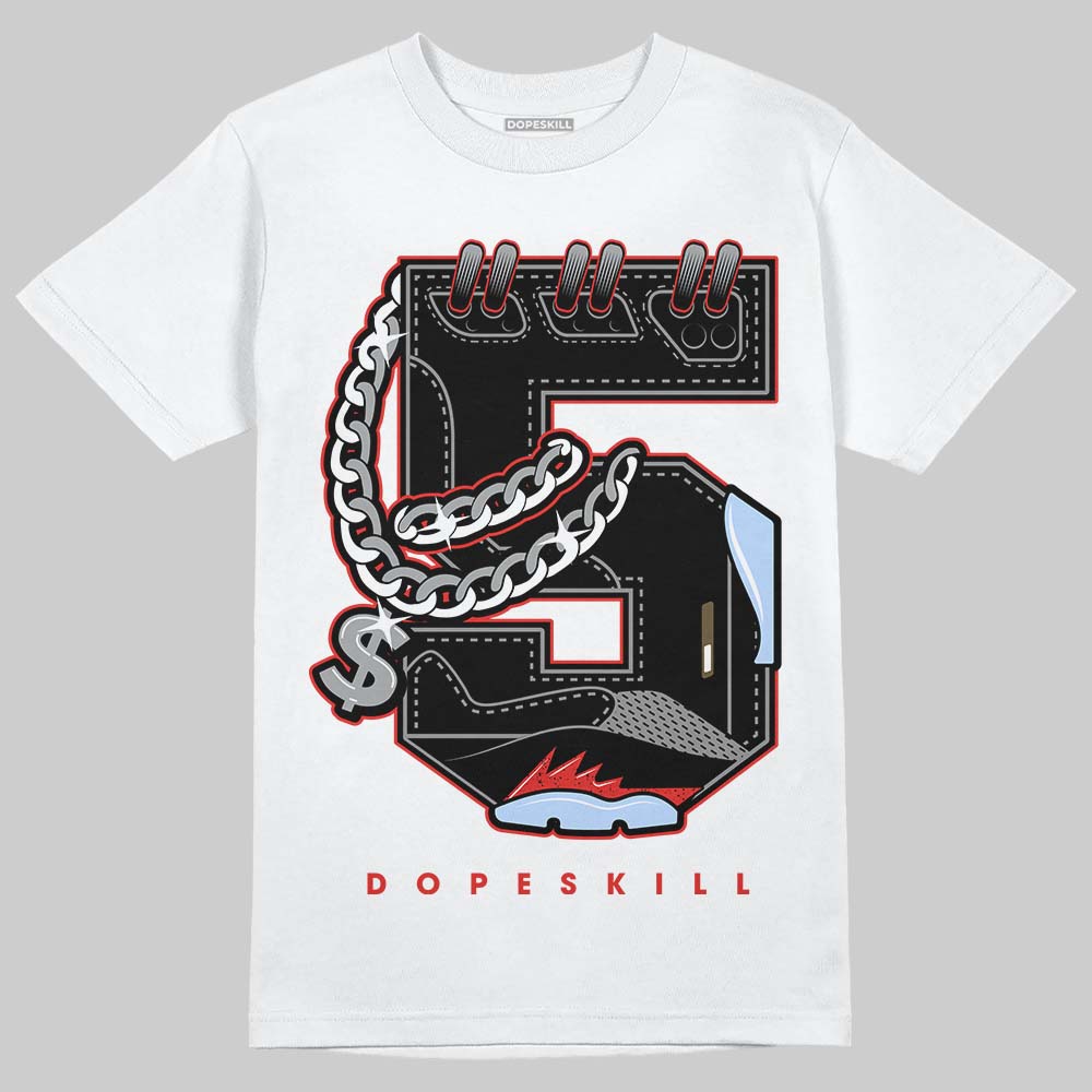 Jordan 5 Retro OG "Halloween" DopeSkill T-Shirt No.5 Graphic Streetwear - White