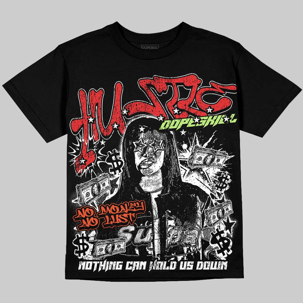 Jordan 5 Retro OG "Halloween" DopeSkill Oversize Print T-Shirt No Money No Lust Graphic Streetwear - Black