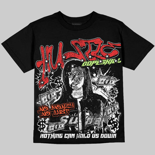Jordan 5 Retro OG "Halloween" DopeSkill Oversize Print T-Shirt No Money No Lust Graphic Streetwear - Black