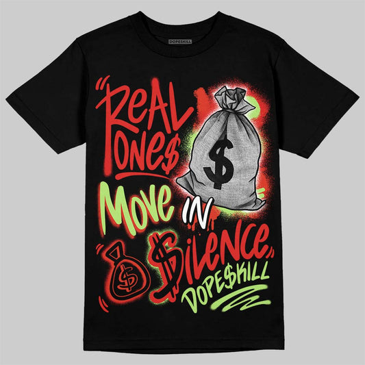 Jordan 5 Retro OG "Halloween" DopeSkill T-Shirt Real Ones Move In Silence Graphic Streetwear - Black