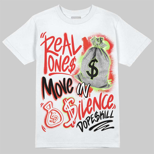 Jordan 5 Retro OG "Halloween" DopeSkill T-Shirt Real Ones Move In Silence Graphic Streetwear - White