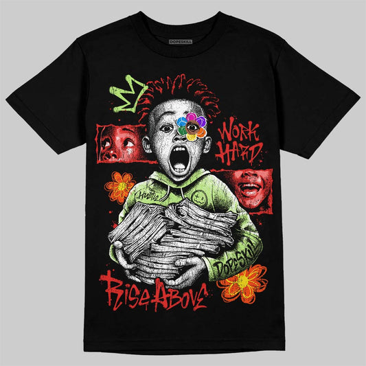 Jordan 5 Retro OG "Halloween" DopeSkill T-Shirt Work Hard Rise Above Graphic Streetwear - Black