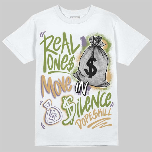 Jordan 11 “Magic Ball” DopeSkill T-Shirt Real Ones Move In Silence Graphic Streetwear  - White