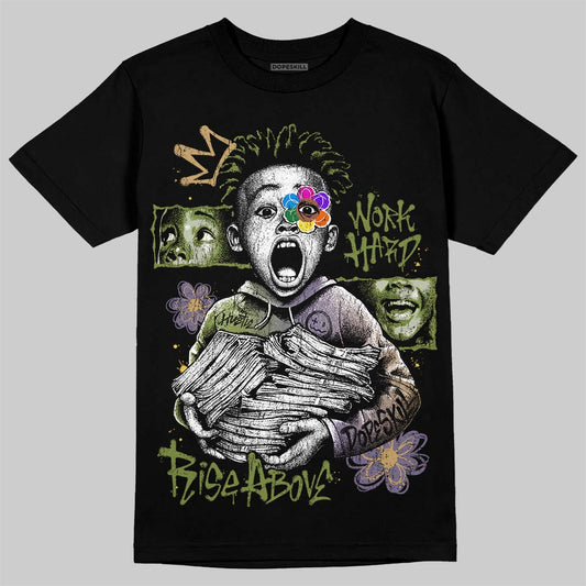 Jordan 11 “Magic Ball” DopeSkill T-Shirt Work Hard Rise Above Graphic Streetwear  - black