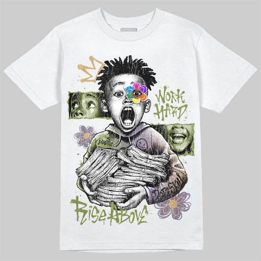 Jordan 11 “Magic Ball” DopeSkill T-Shirt Work Hard Rise Above Graphic Streetwear  - White