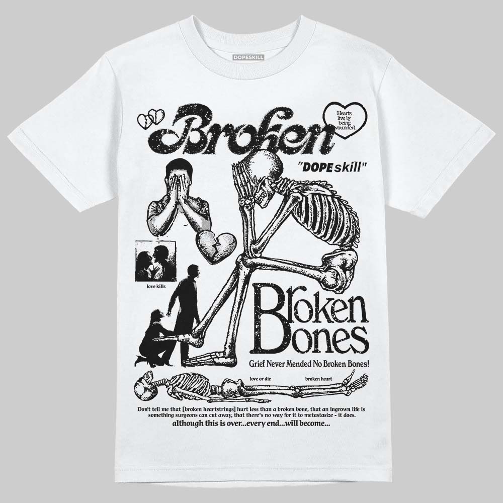 Jordan 6 Oreo DopeSkill T-Shirt Broken Bones Graphic Streetwear - WHite