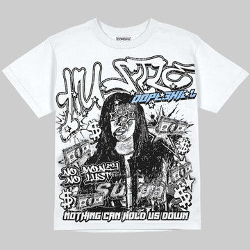 Jordan 6 Oreo DopeSkill Oversize Print T-Shirt No Money No Lust Graphic Streetwear - White 