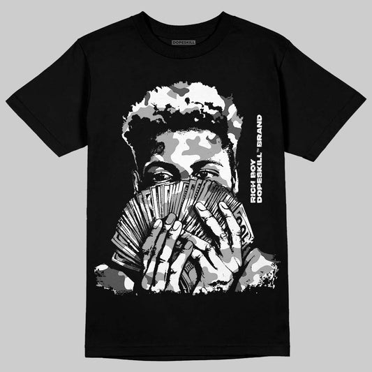 Jordan 6 Oreo DopeSkill T-Shirt Rich Boy Camo Graphic Streetwear - Black