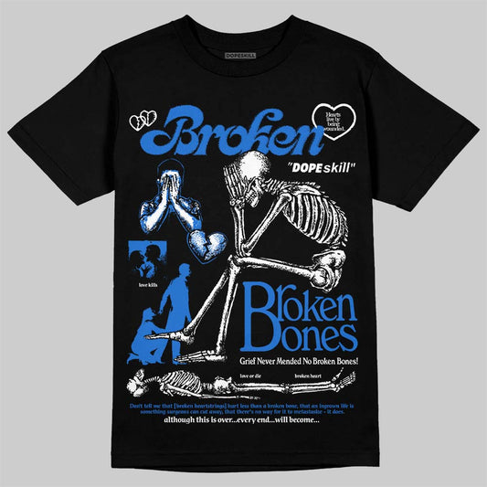Jordan 1 High OG “Royal” DopeSkill T-Shirt Broken Bones Graphic Streetwear - Black